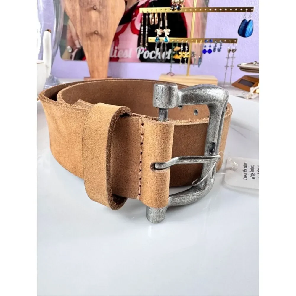 We The Free Tan Belt with Silver Accents